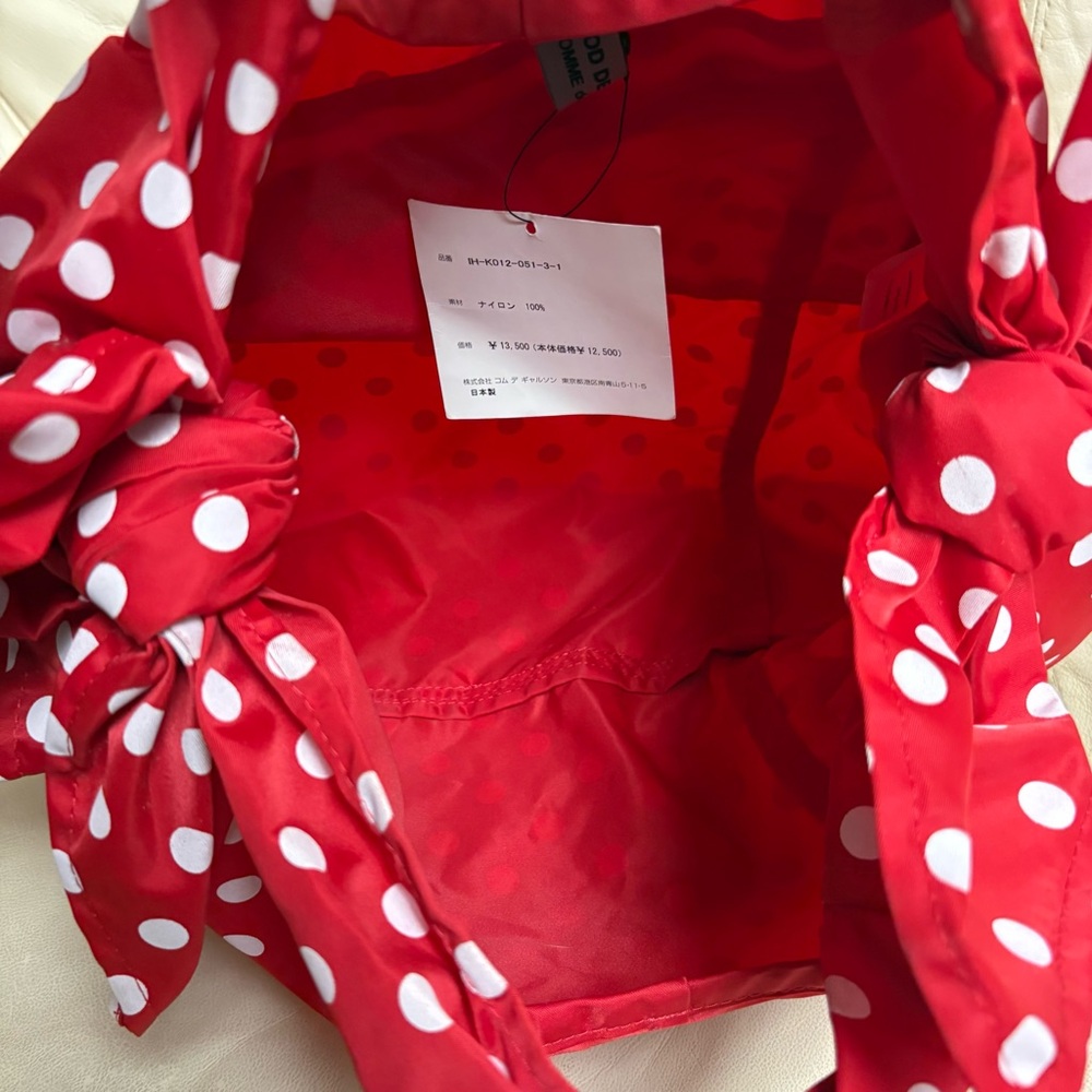 COMME DES GARCONS Red Polka Dot Bow Bag Good Design Shop Japan - Picture 8 of 13